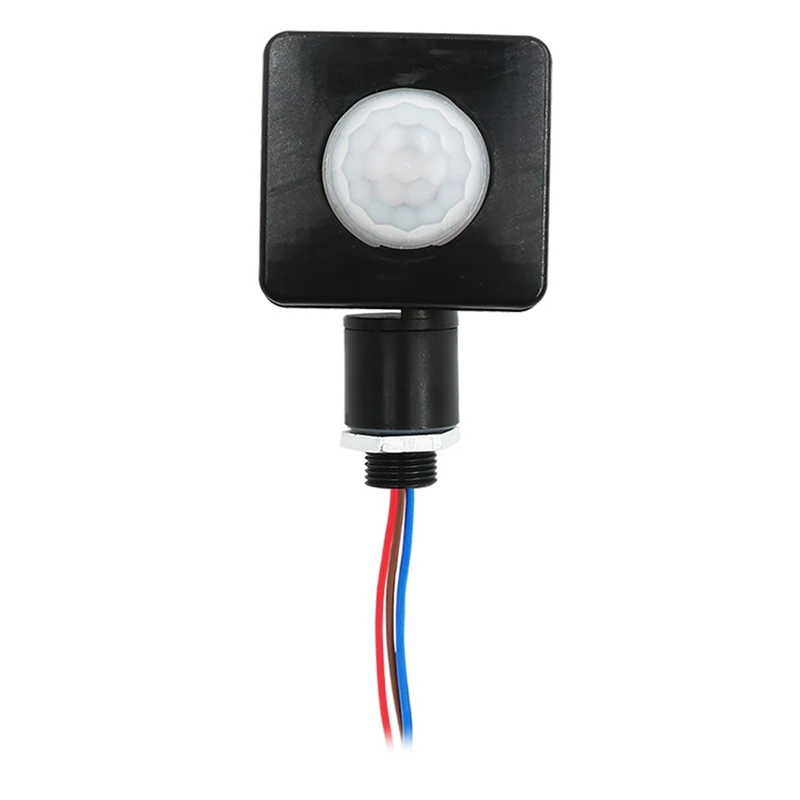 Автоматический 10 мм 12 мм AC 85-265 в безопасности PIR инфракрасный датчик движения Детектор настенный светодиодный светильник Открытый 160 градусов - Цвет: 12MM Black
