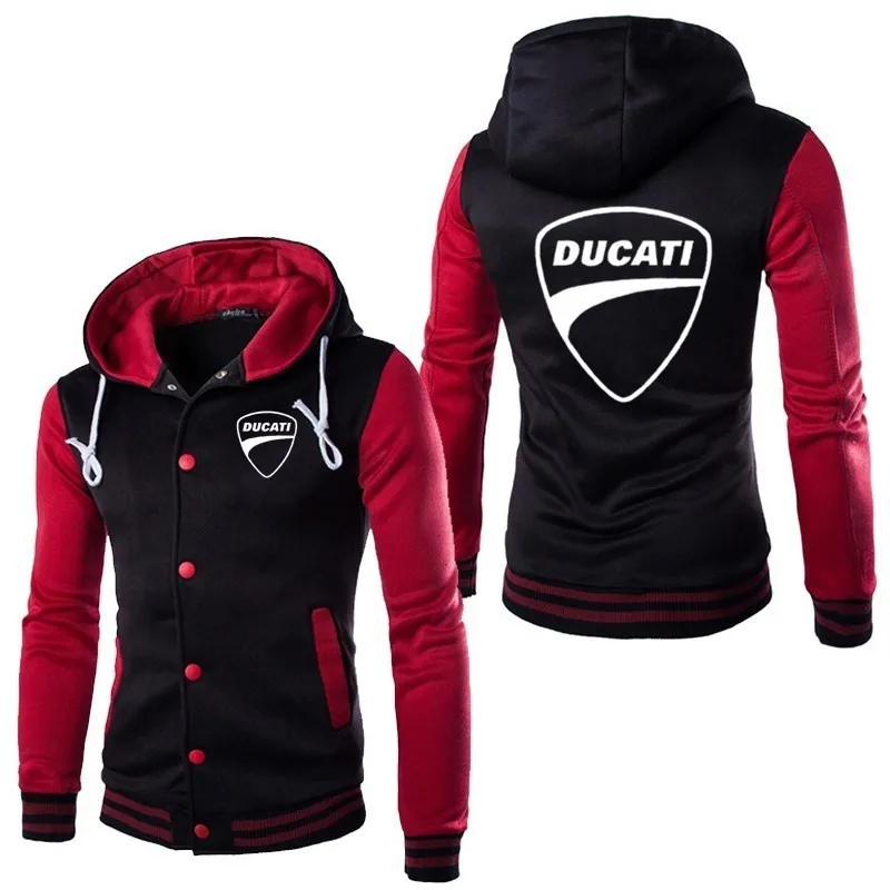 1 Мужской кардиган Ducati С Логотипом Автомобиля, Повседневный, с капюшоном, модный, XL, Harajuku, высокое качество, спортивная одежда, бейсбольная одежда для мужчин - Цвет: 1