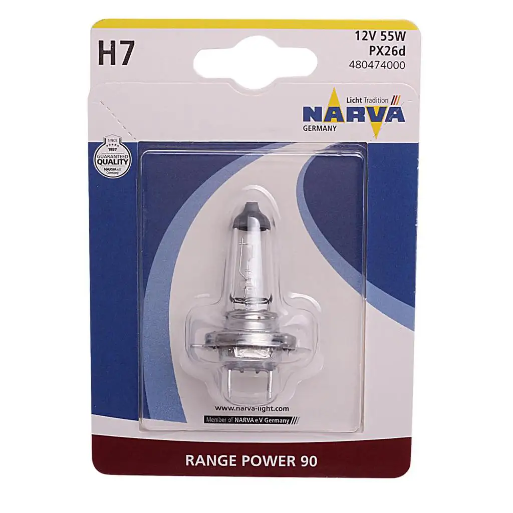 Лампа 12V H7 55W +90% PX26d блистер (1шт.) Range Power NARVA 480474000 | Автомобили и мотоциклы