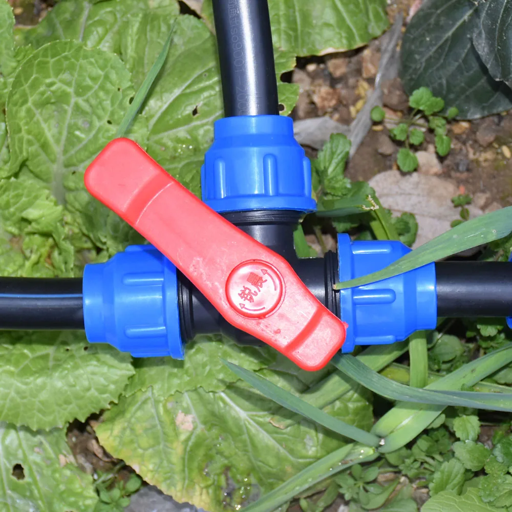 PE Tube Quick Connector Reducing Elbow Tee Water Splitter 63/50/40/32/25/20mm Plastic Coupler Farm Water Pipe Fittings 6