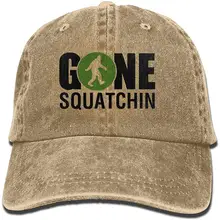 Gone Squatchin Bigfoot зеленая Джинсовая Шляпа Регулируемая Мужская большая бейсбольная шляпа