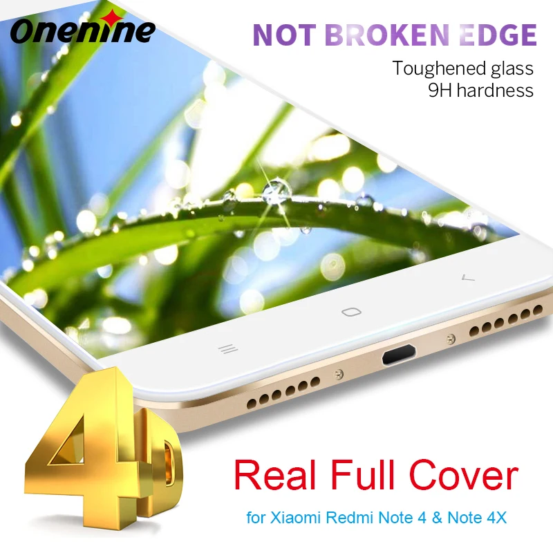 Onenine 3D изогнутое закаленное стекло для Xiaomi Redmi Note 4X полное покрытие защитная