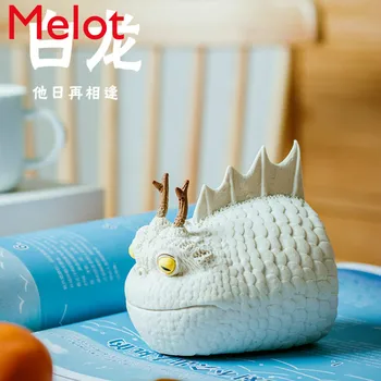 

White Dragon Healing Decoration Creative Handmade Tea Pet Boutique Tea Table Tea Platform Teaware Accessories Decoration