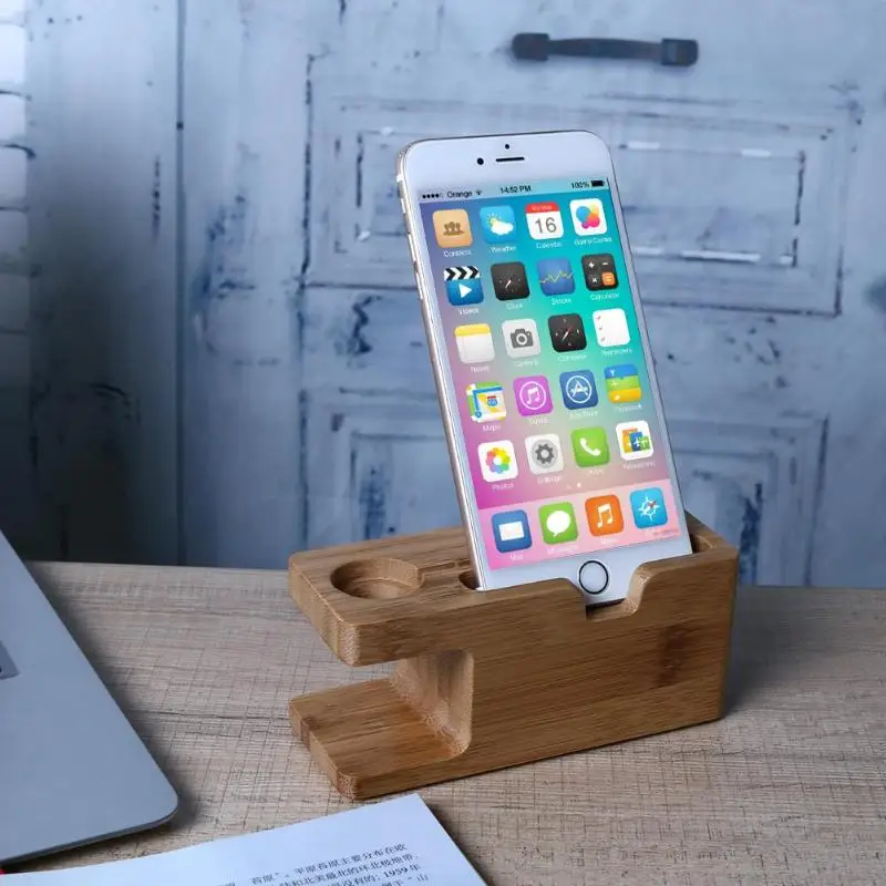 Holz Lade Dock Station Uhr Ladestation Lade Dock Cradle Desktop-ständer Halter Für iWatch Für iPhon