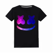 Dj marshmallow funny cotton t shirt for kids 여름 짧은 탑 캐주얼 성인 의류 marshmellow cosplay costume for boys & girls(China)