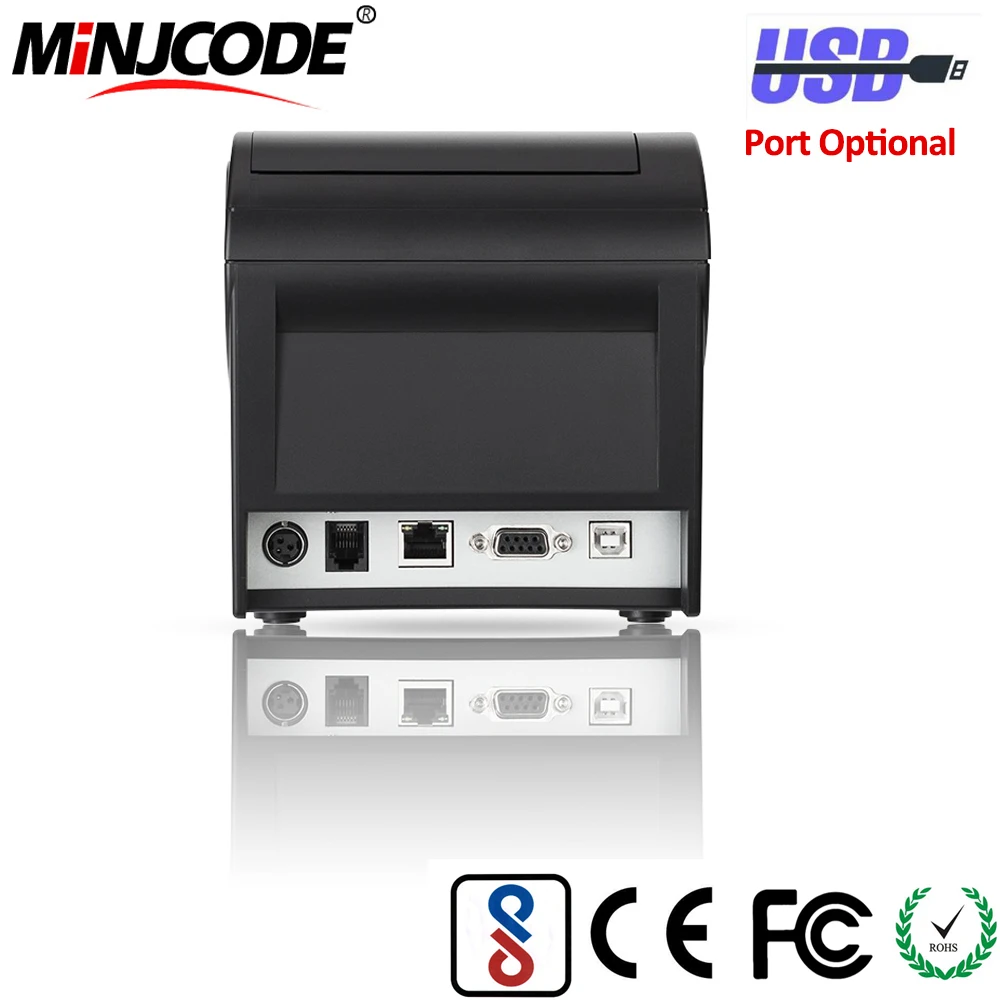 80 мм Термопринтер, USB/RS232/PS2/LAN/Bluetooth/WiFi подключения опционально, Mj Hop-E802