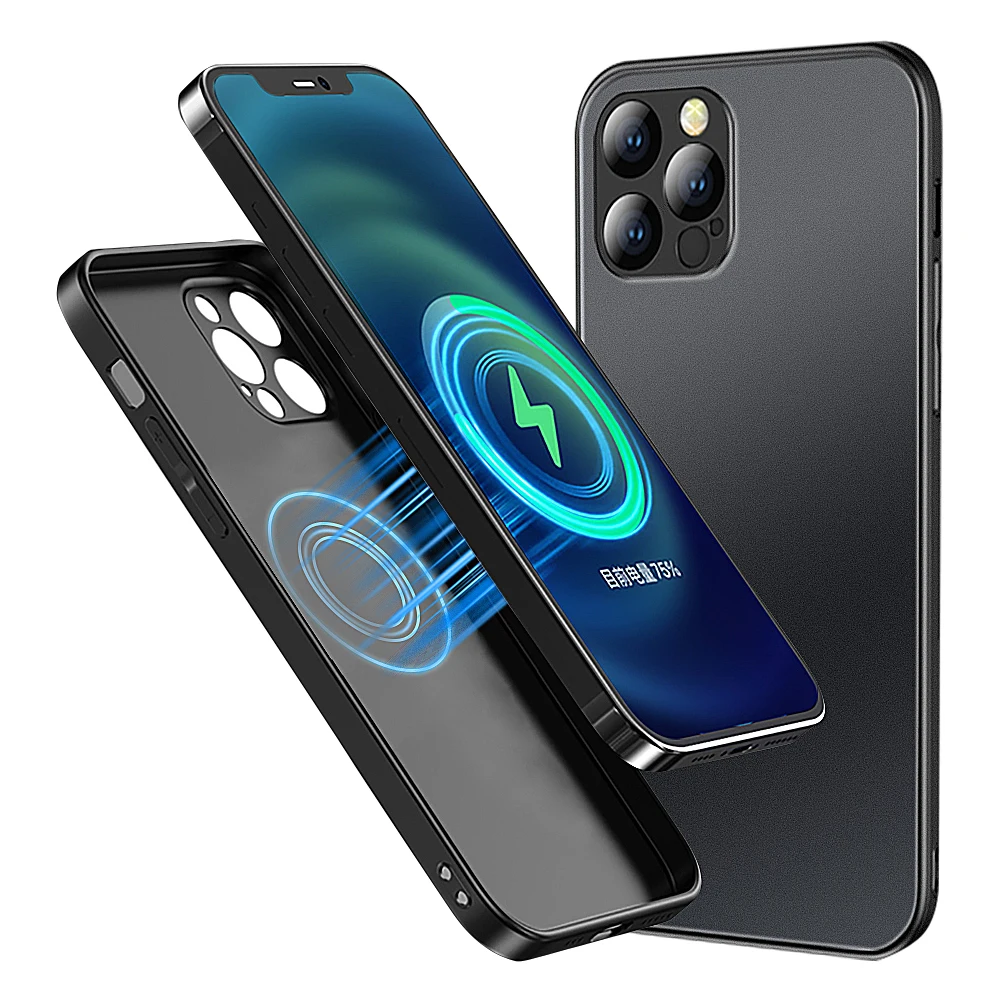 Luxury Case for iPhone 12 Pro Max/12 Mini/11 Pro Compatible with MagSafe Soft Liquid Silicone + Tempered Glass Phone Back Cover