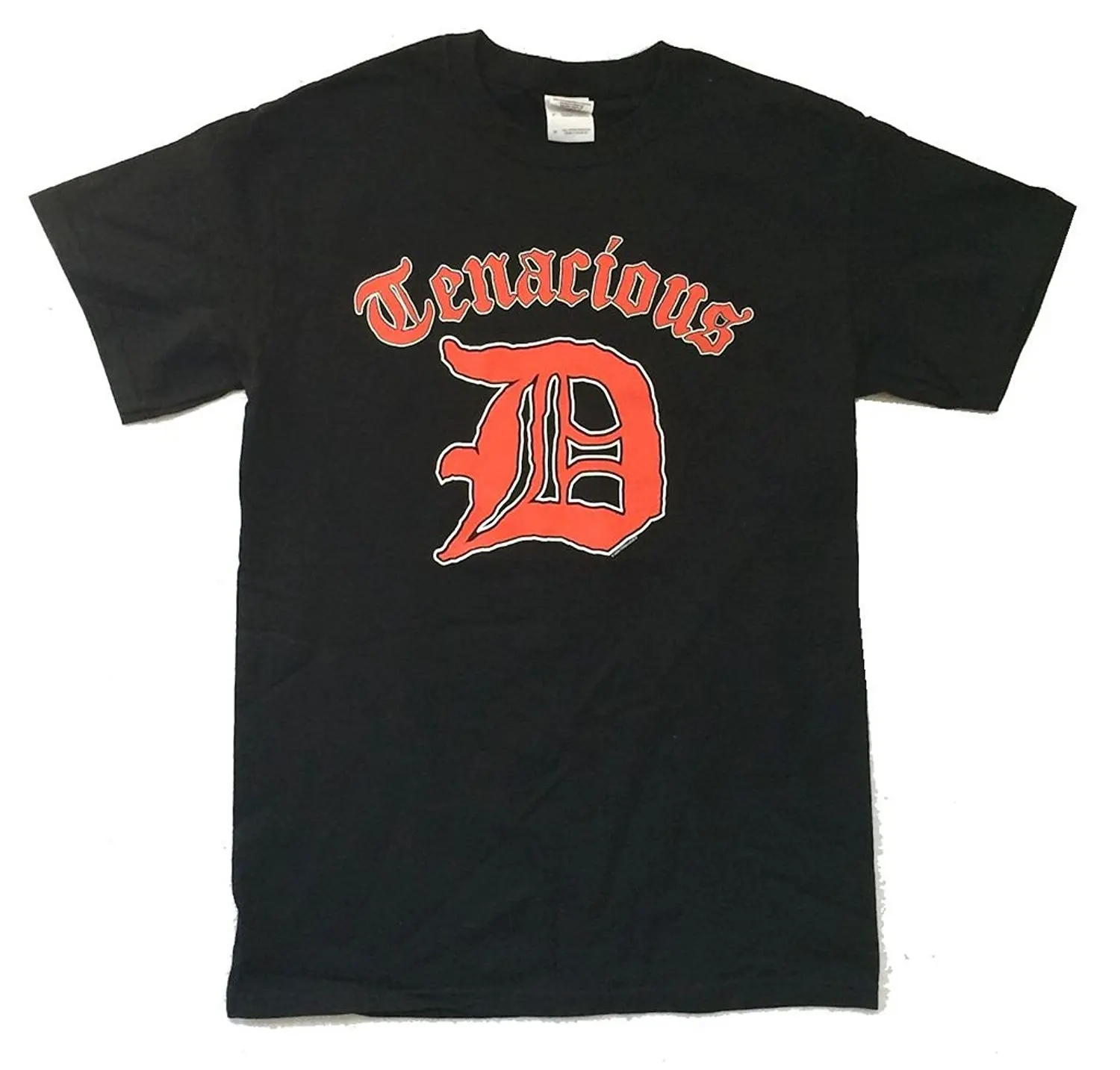 Хлопковая футболка с коротким рукавом и круглым вырезом Tenacious D Red Logo Черная Jack Black