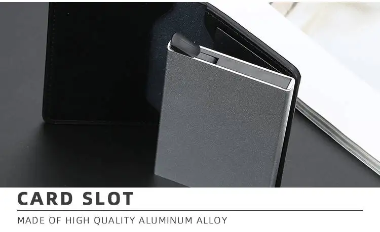 Automatically  Aluminum bank card package credit card wallet rfid shield card set card box document package metal wallet (10)