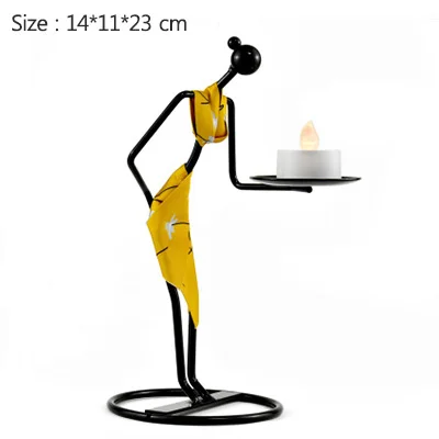 Yellow-B-Candle Strongwell китайский церемониальный чай горничной официантки подсвечник персонажа скульптура настольный домашний декорации и подарки на день рожденья - Цвет: Yellow-B-Candle