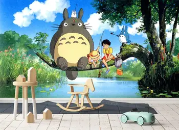 

[Self-Adhesive] 3D Murals For My Neighbor Totoro 456 Japan Anime Wall Paper mural Wall Print Decal Wall Murals Belly