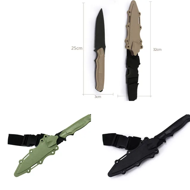 Safe 1: 1 Rubber Knife Military Training Enthusiasts CS Cosplay Toy Sword First Blood Props Dagger Model 1