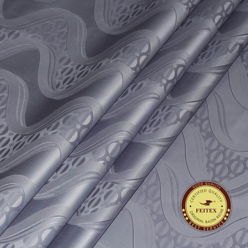 Atiku серый Feitex Roayl Базен Riche ткань аналогичная Getzner Африканское парчовое Мягкое хлопковое жаккардовое 160 см Ширина