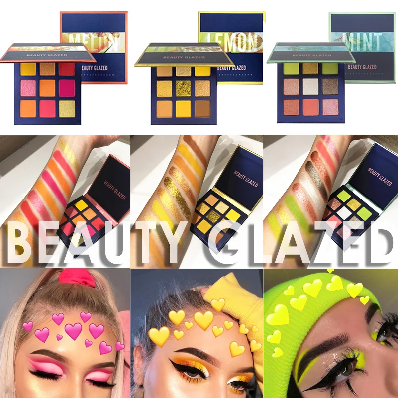 

Beauty Glazed Neon Eyeshadow Pallete Colorful Waterproof Eyeshadow Makeup Pallete Lasting High Pigment Effect Eye Shadow