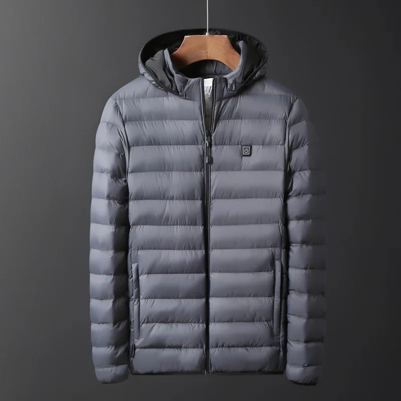 Для мужчин и женщин с подогревом открытый жилет пальто USB Электрический аккумулятор с длинными рукавами Отопление куртка с капюшоном Теплая Зимняя Термальная одежда для катания на лыжах 9