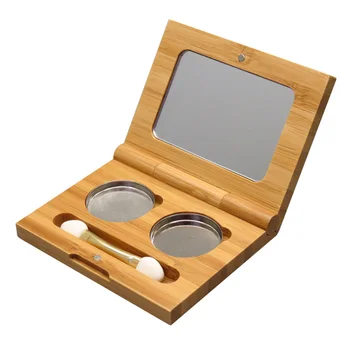 

20Pcs 2 Grids Wood Empty Palette Box Eyeshadow Powder Blush Makeup Case Highlighters Container Mirror Blush Inside