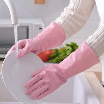 

Dishwashing gloves female rubber kitchen washing vegetables household chores Cleaning durable thin waterproof clothes gloves