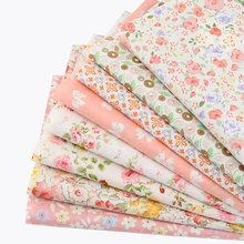 Nanchuang 8 шт./лот цветы саржевая хлопчатобумажная ткань Лоскутная Ткань для рукоделия Швейные материалы для детей 20x25 см