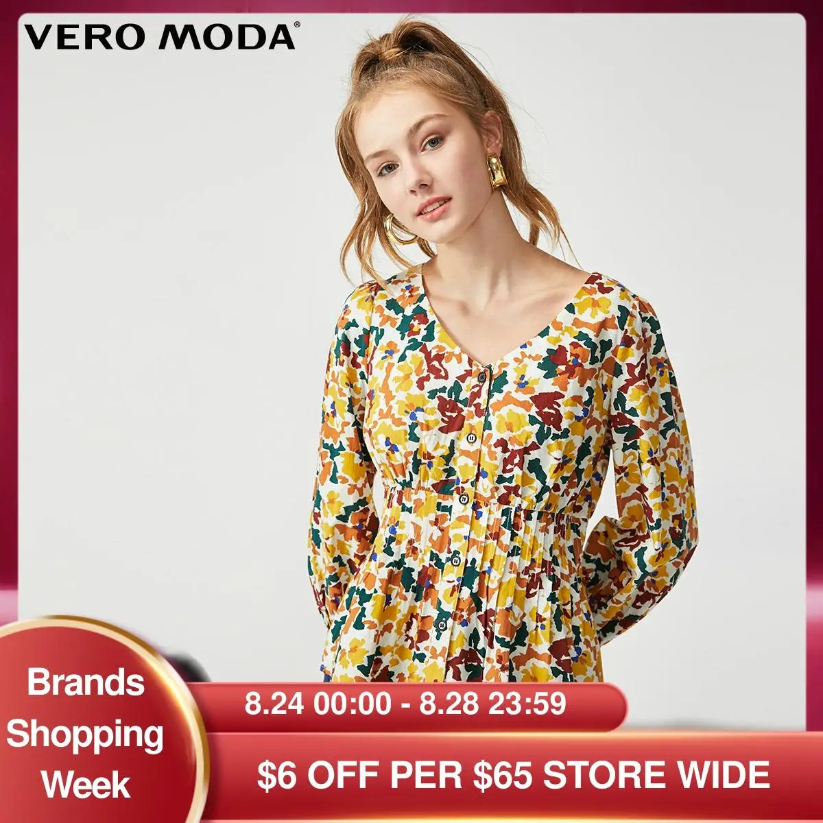 Женская блузка с v образным вырезом и рукавами 3/4 Vero Moda | 319331590|Рубашки|