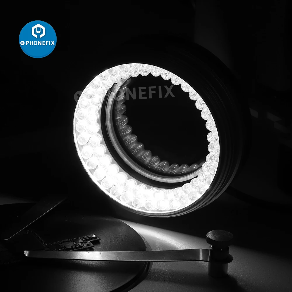 

72 LED Ring Light Illuminator Lamp 50MM Inner Diameter Circle Light for Industry Stereo Microscope Camera Bright Light Source