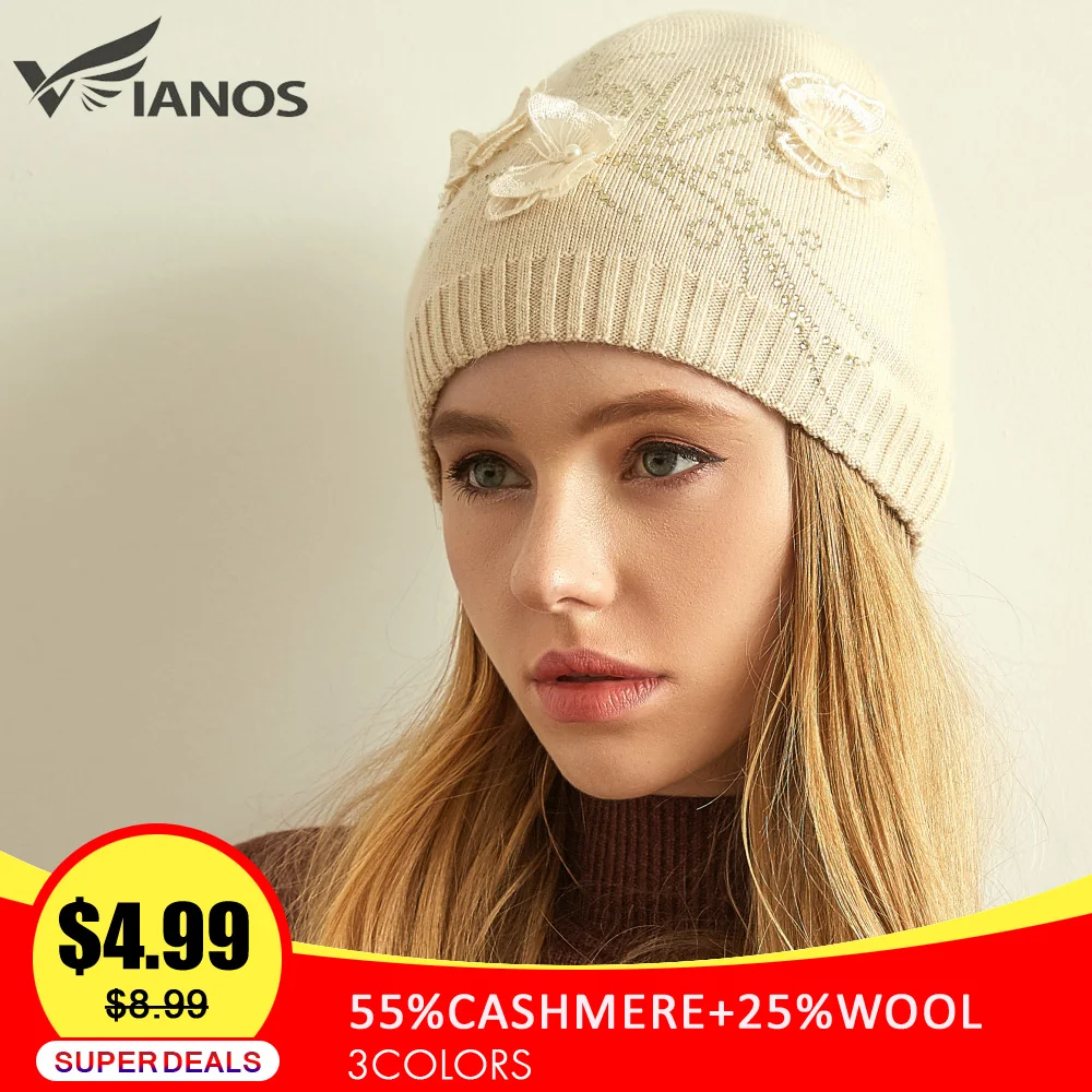 VIANOSI кашемировая шерсть зимние женские головные уборы модные теплые вязаные шапки бренд Gorros Mujer Invierno