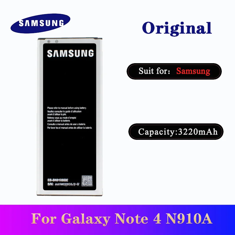 Аккумулятор для Samsung Galaxy note 4 N910A N910U N910F N910H NFC оригинальная запасная батарея