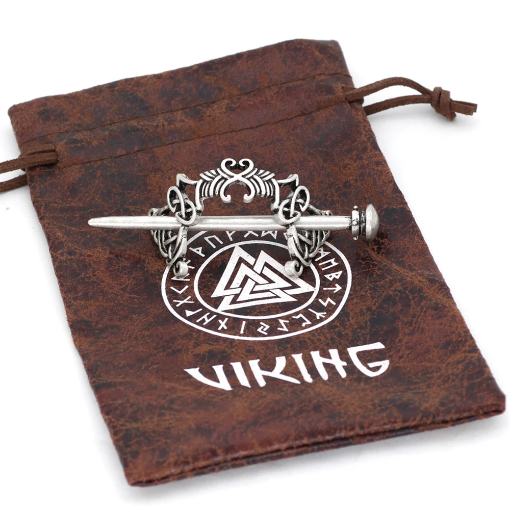 Viking Hairpin Celtics Knots Crown Retro Metal Hair Stick Norse Rune Medieval Crown Slide Hair Clip Set Women Jewelry Accessorie