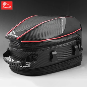 

Motorcycle rear seat package hangback bag Moto Helmet Backseat bags Travel Bags drive Pack Rain cover Bike Tail Bag
