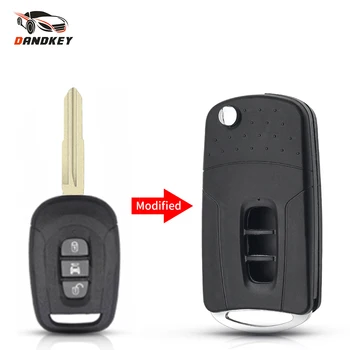 

Dandkey 10pcs 3 Buttons Replacement Flip Remote Car Key Shell Case For Chevrolet Captiva 2006-2009 Modified Blank Folding Key