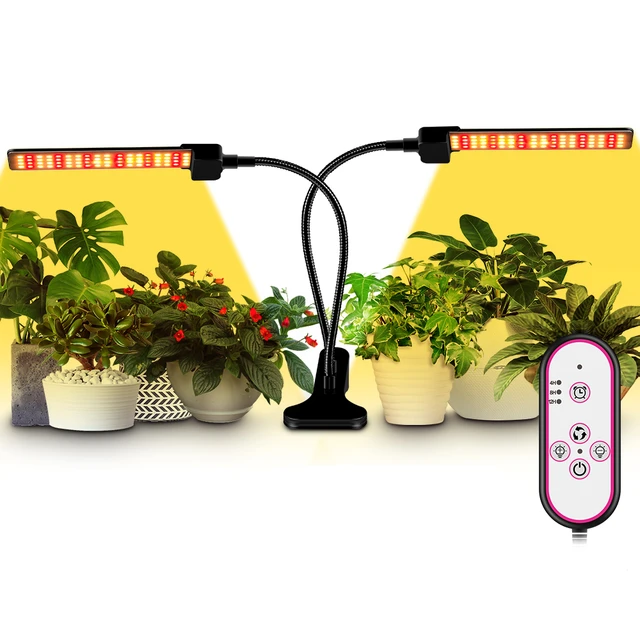 LED Grow Light EU/US/UK Phyto Lamp Full Spectrum Fitolamp With Control Phytolamp For Plants Seedlings Flower Home Phytotape 2heads