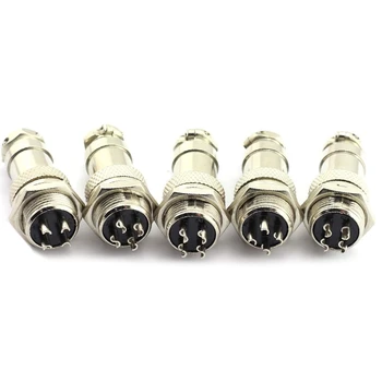 

Aviation Connector Plug 4 Pin Aviation Connector Plug Metal Panel Wiring Socket -5 Sets