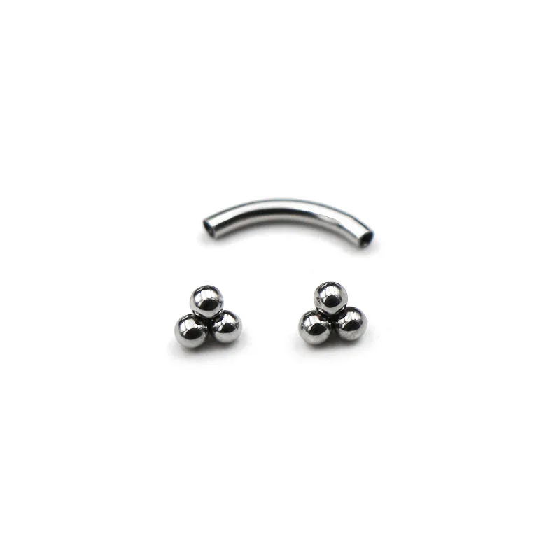 Piercing Jewelry 1Pc 1.2x8mm Ball Banana Ring Belly Daith Helix Earring Body Jewelry Stainless Steel Eyebrow Rings Stud Curved Barbell