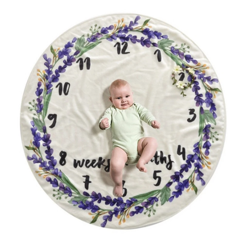 lavender 90cm LOOZYKIT Новорожденный ребенок веха одеяло облако Луна фотографии реквизит для фотосессии задний план ткань младенческой ежемесячный рост юбилей - Цвет: lavender 90cm