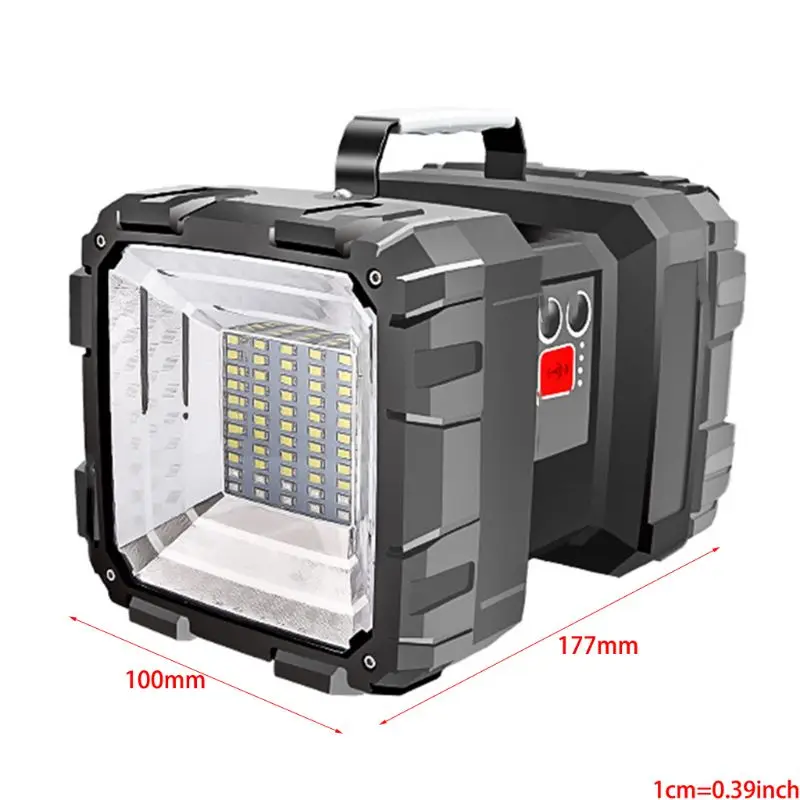Double Head Flashlight Searchlight USB Rechargeable Portable Outdoor Emergency L