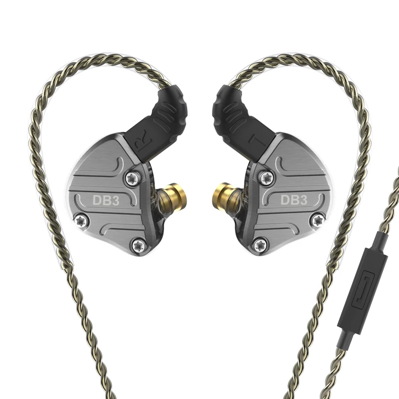 Black with mic NICEHCK DB3 1BA+ 2DD Hybrid 3 драйвера в ухо наушники для бега Спортивная гарнитура HIFI наушники вкладыши IEM DJ сценический NICEHCK NX7 - Цвет: Black with mic