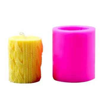 

3D Pillar Silicone Candle Mold DIY Soap Clay Making Cake Chocolate Decorating C63B