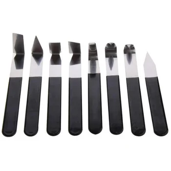 

8 Pcs Stainless Steel Pottery Clay Sculpture Carving With Rubber Handle Tool