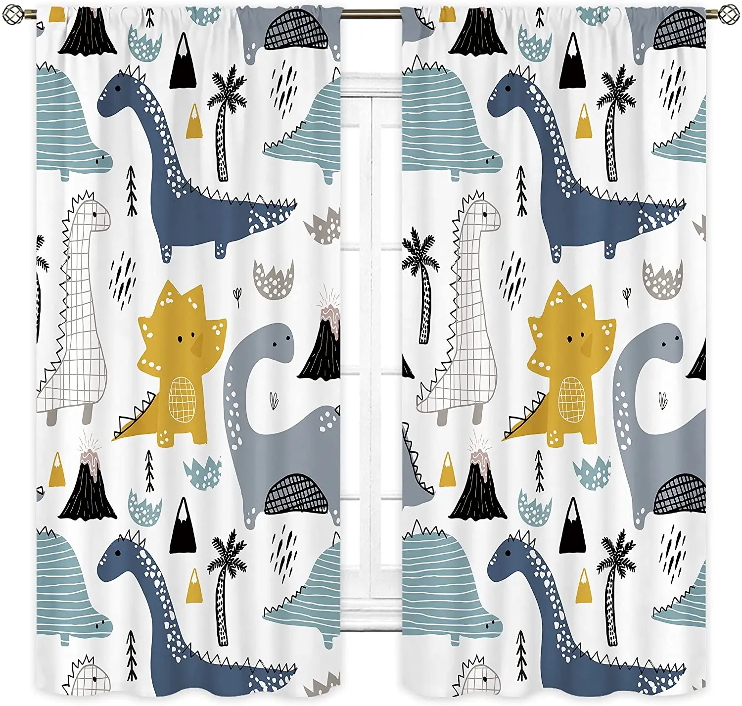 

Kids Colorful Dinosaur Blackout Curtains Room Boys Cartoon Dino Bedroom Decor Art Printed Living Room Window Drapes Treatment