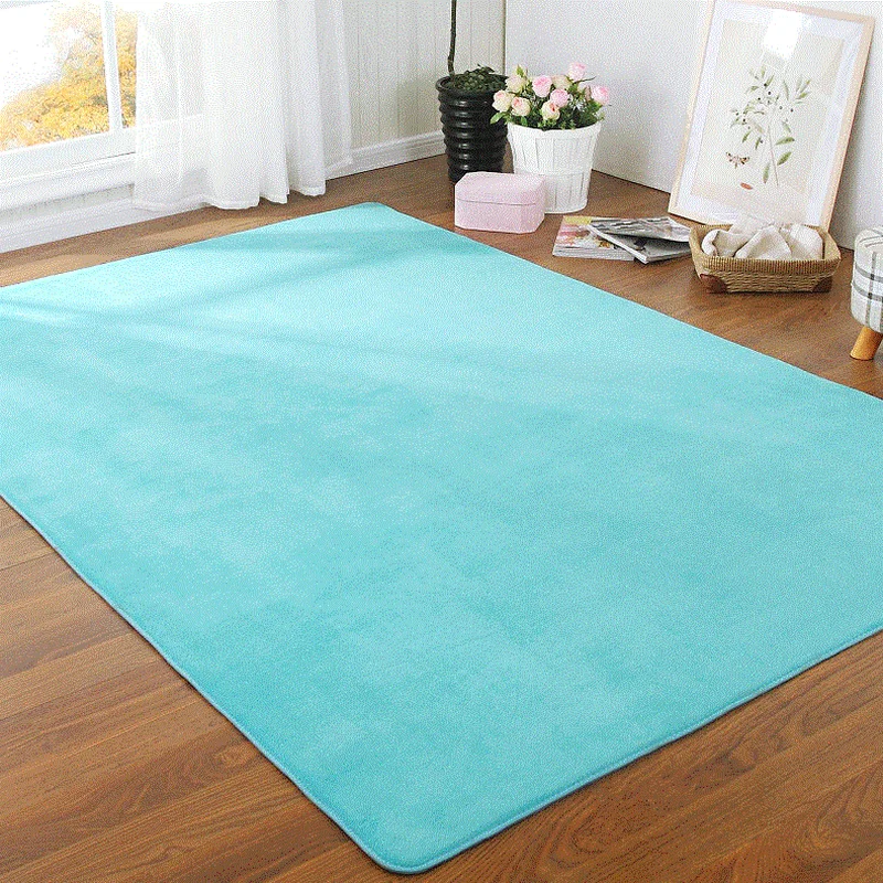 

160x200cm 11 Color Faux rabbit Fabric Anti-slip Mat Thick Floor Carpets for Living Room Plain Color Bathroom Rug Mat Cuatom Size