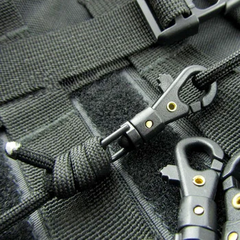 

5 Pcs Survival Carabiner Rotatable Buckle Quickdraw Key Chain Edc Tool Outdoor Equipment Lightweight Plastic Steel Rope Fast Hoo