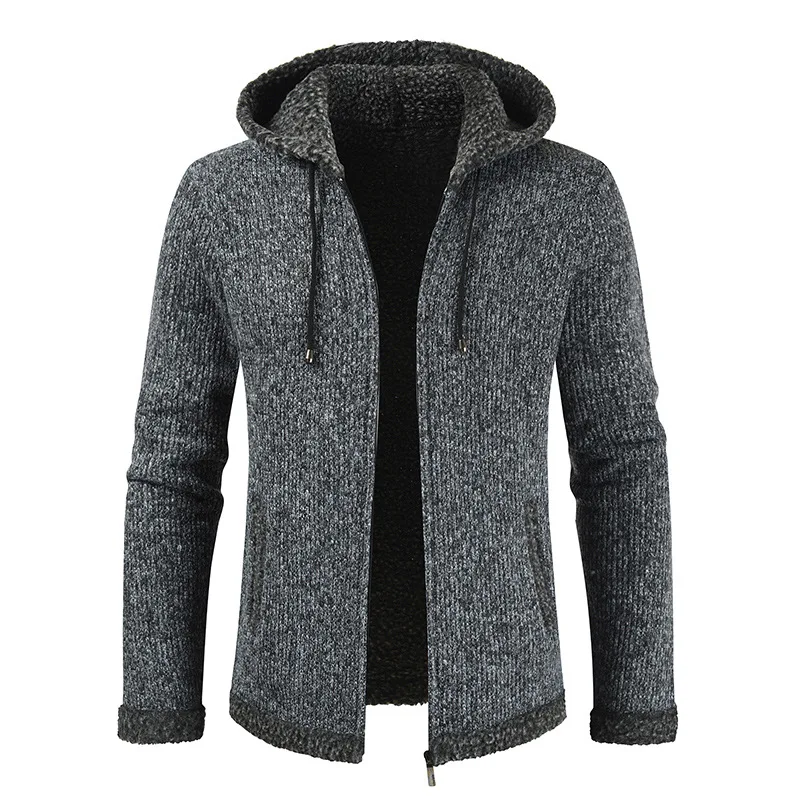 NEGIZBER, новая мода, мужская зимняя куртка и пальто, одноцветные, с капюшоном, толстые шерстяные пальто, мужские, теплые, повседневные, меховые куртки, мужская одежда