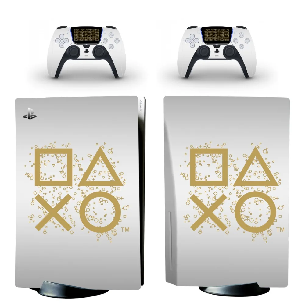 New PS5 Standard Disc Edition Skin Sticker Decal Cover for PlayStation 5 Console and 2 Controllers PS5 Skin Sticker Vinyl
