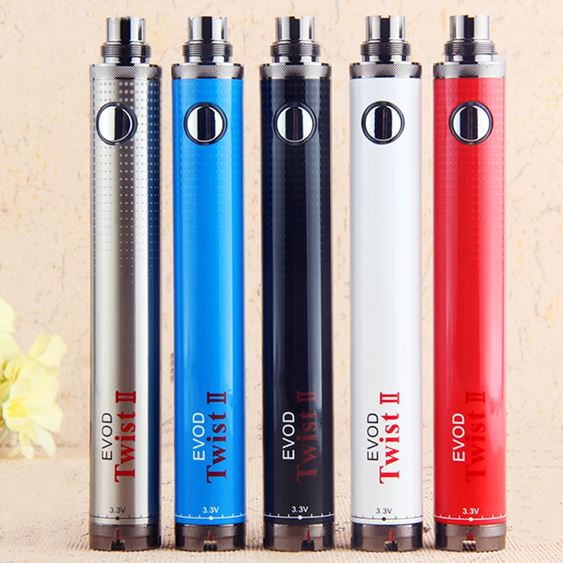 

5 шт. твист II Батарея Evod твист 2 1600 мАч электронная сигарета Kingfish Ecig Переменный Напряжение батарея для вейпа