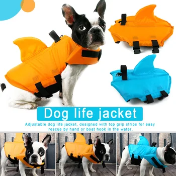 

Pet Dog Swim Safety Life Jackets Buoyancy Shark Float Life Vest for Swimming UD88