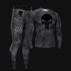 Compression sportswear Warm Men's Tracksuit rashgarda MMA long sleeves leggings Quick dry base layer Gym workout clothing 4xl