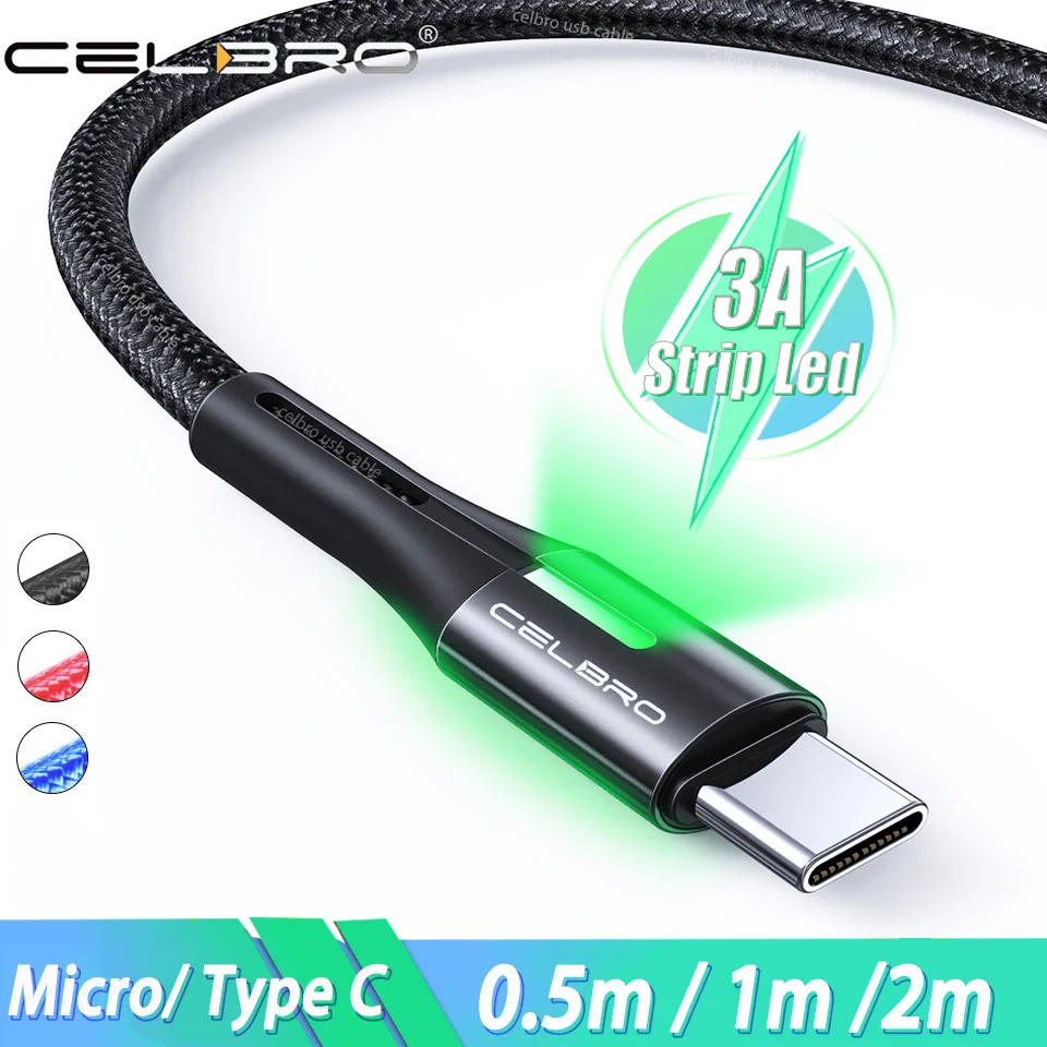 Кабель Usb Type C 0 5 м 1 2 3 А кабель для быстрой зарядки Для Samsung Galaxy A8 A9 2018 M31s S20 Plus Micro