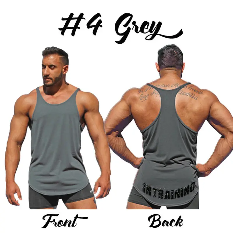 Thefound Мужская Новая форма для гимнастики Racerback Бодибилдинг мышечный Стрингер простой короткий топ для фитнеса топы на бретелях