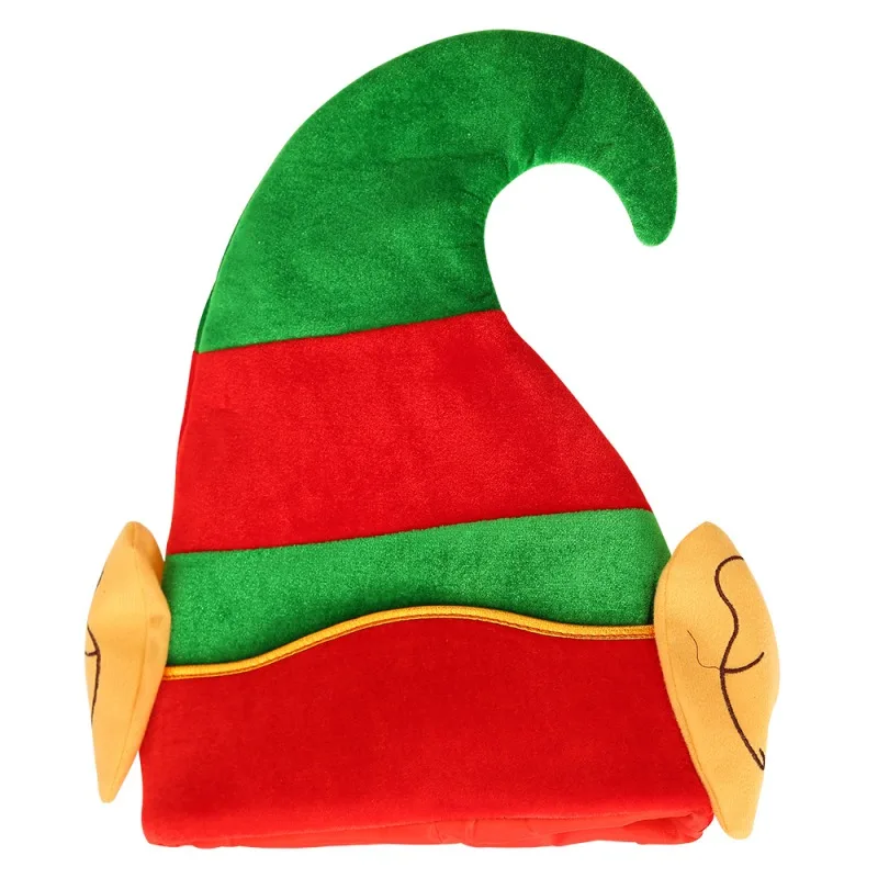 Рождественский Эльф шляпа с ушами полосатый дизайн универсальный размер рождественские шапки для Рождественская Домашняя вечеринка украшения - Цвет: as the picture