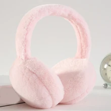 Унисекс, складные зимние наушники из искусственного меха, однотонные, плюшевые, теплые, для ушей, повязка на голову, для женщин, милые, переносные, теплые, наушники, высокое качество