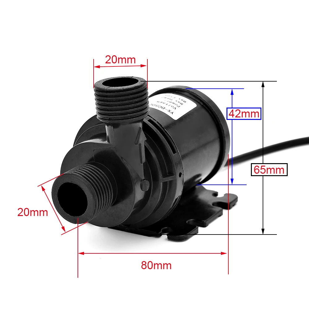 Solar brushless motor water circulation water pump submersible pump 800L/H 5m DC 12V 24V